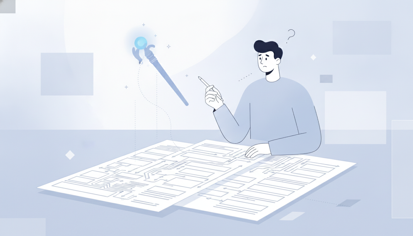 A person looking confused at a complex legal document template with many blank fields, trying to figure out which parts